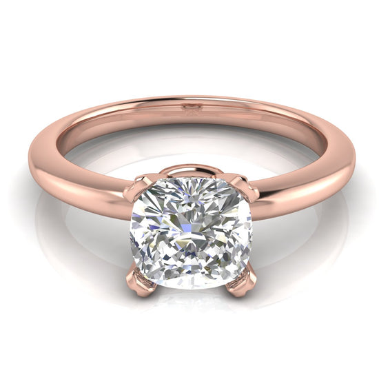 Basket Set Cushion Cut Moissanite Engagement Ring