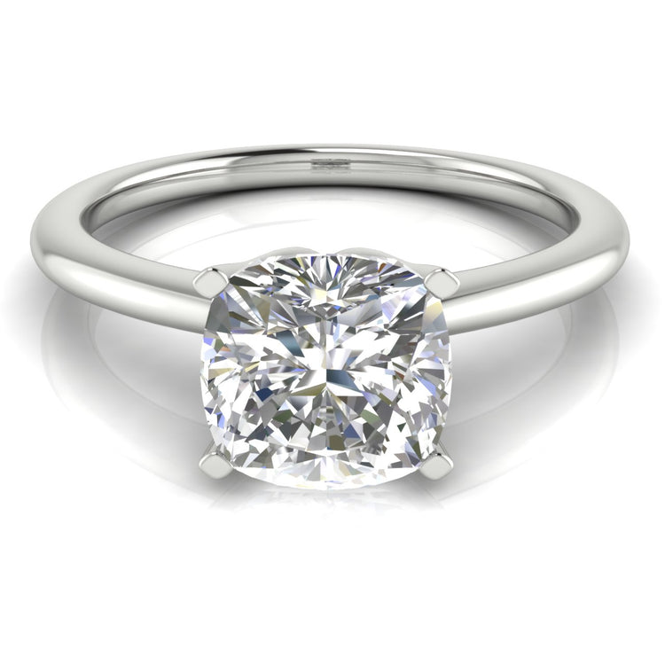 Tulip Set Cushion Cut  Engagement Ring | Moissanite | Lab Grown Diamond
