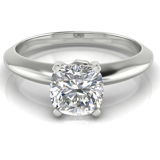 Tulip Prong Cushion Cut Moissanite Engagement Ring