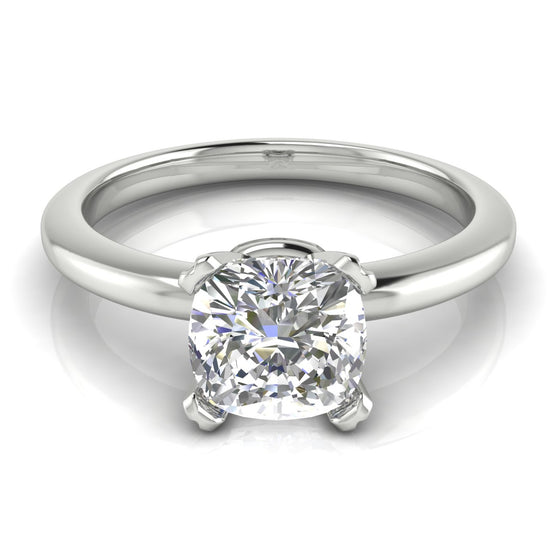 Basket Set Cushion Cut Moissanite Engagement Ring