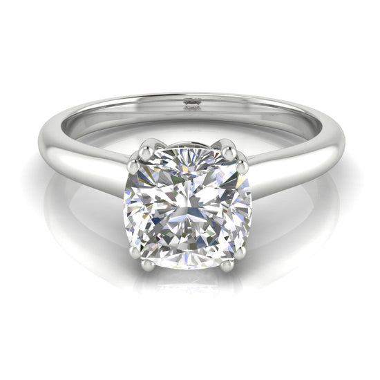 Double Prong Cushion Cut Lab Diamond Engagement Ring