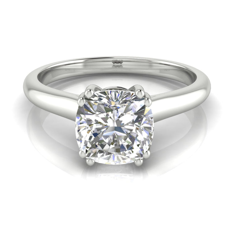Double Prong Cushion Cut Lab Diamond Engagement Ring