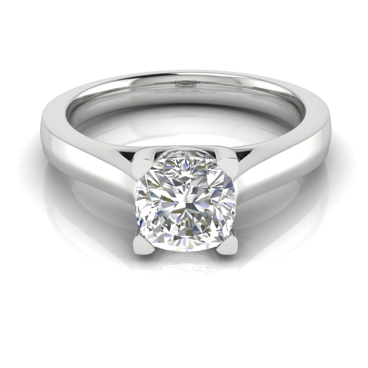 Crossover Cushion Cut Moissanite Engagement Ring