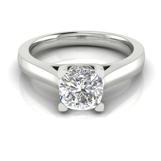 Crossover Cushion Cut Moissanite Engagement Ring