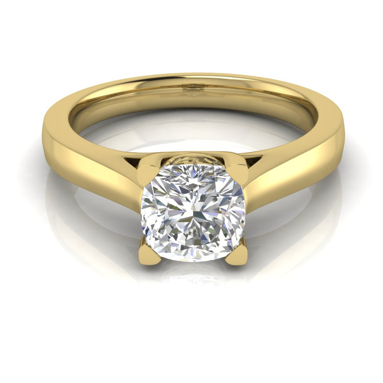 Crossover Cushion Cut Moissanite Engagement Ring
