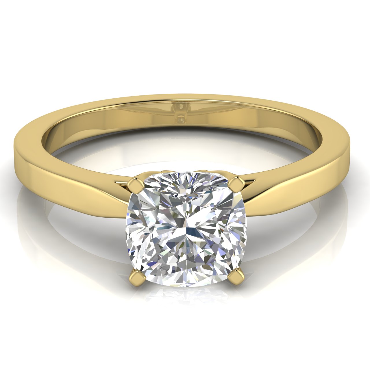 Tulip Basket Cushion Cut Moissanite Engagement Ring