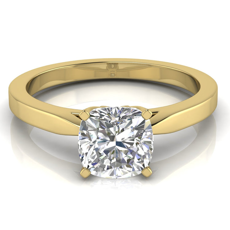 Tulip Basket Cushion Cut Moissanite Engagement Ring