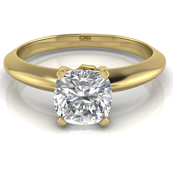Tulip Prong Cushion Cut Lab Diamond Engagement Ring