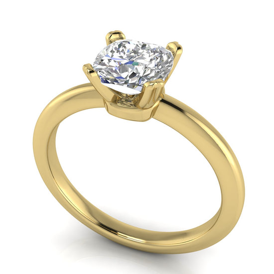 Basket Set Cushion Cut Moissanite Engagement Ring