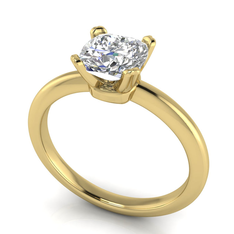 Basket Set Cushion Cut Moissanite Engagement Ring