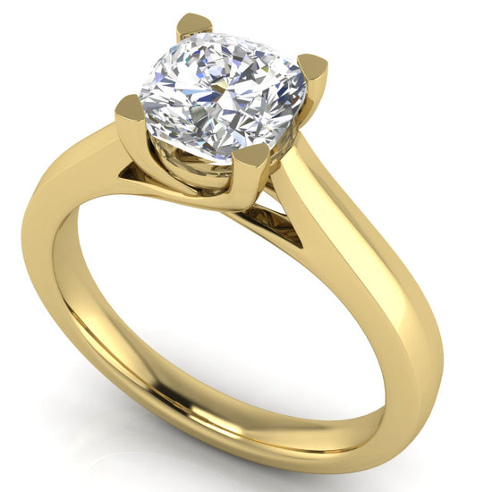 Crossover Cushion Cut Moissanite Engagement Ring
