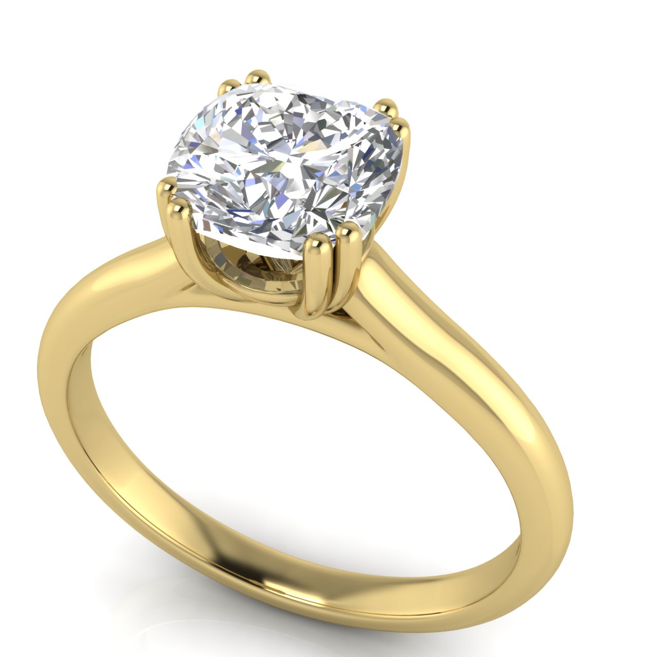 Double Prong Cushion Cut Moissanite Engagement Ring