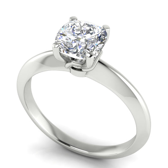 Tulip Prong Cushion Cut Lab Diamond Engagement Ring