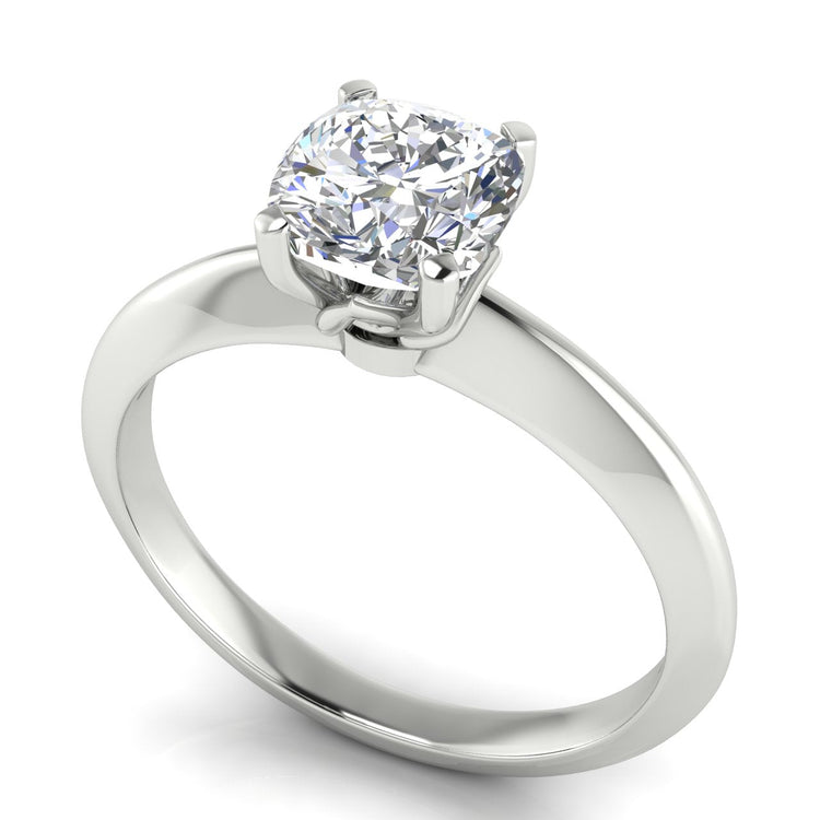 Tulip Prong Cushion Cut Lab Diamond Engagement Ring
