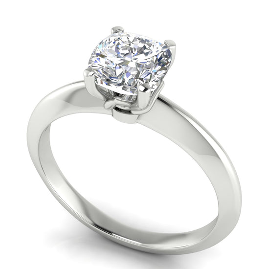 Tulip Prong Cushion Cut Moissanite Engagement Ring
