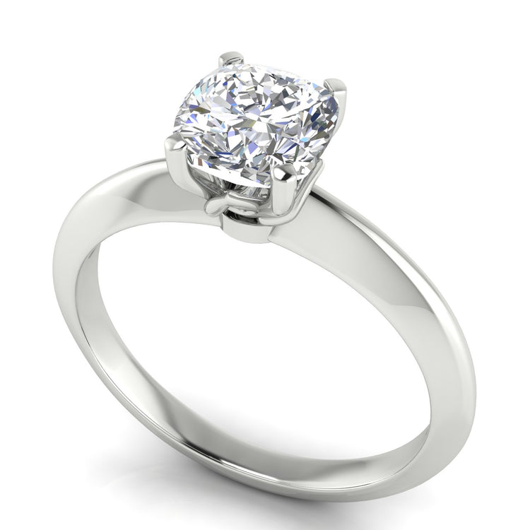 Tulip Prong Cushion Cut Moissanite Engagement Ring