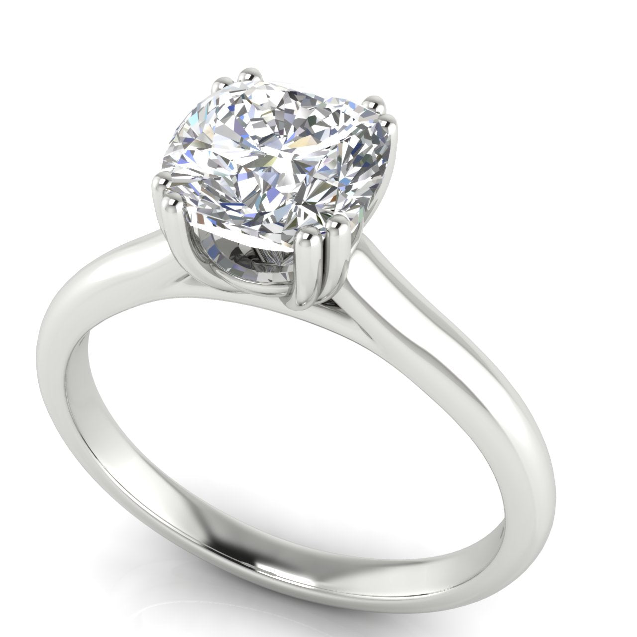 Double Prong Cushion Cut Moissanite Engagement Ring