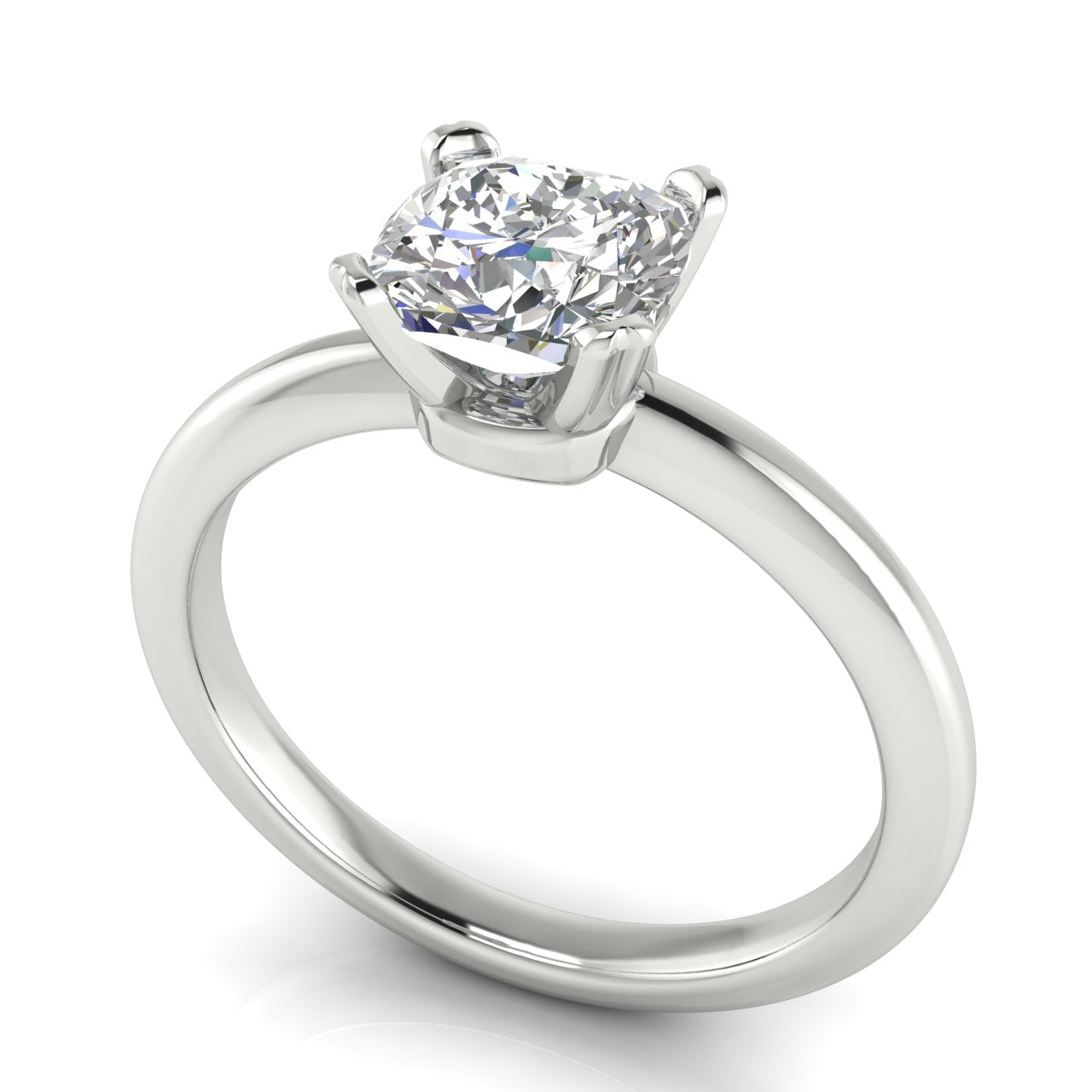 Basket Set Cushion Cut Moissanite Engagement Ring
