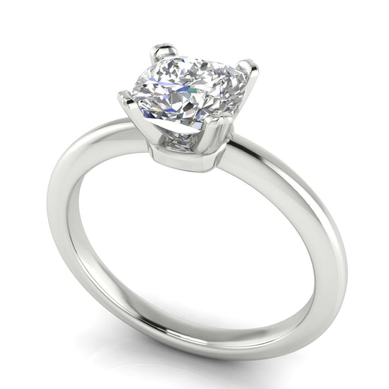 Basket Set Cushion Cut Moissanite Engagement Ring