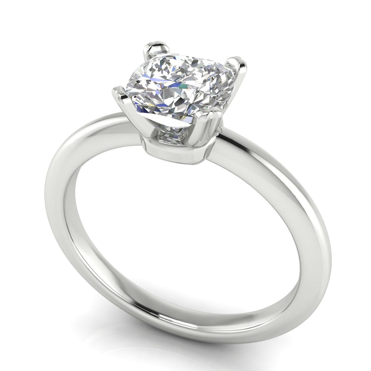 Basket Set Cushion Cut Moissanite Engagement Ring