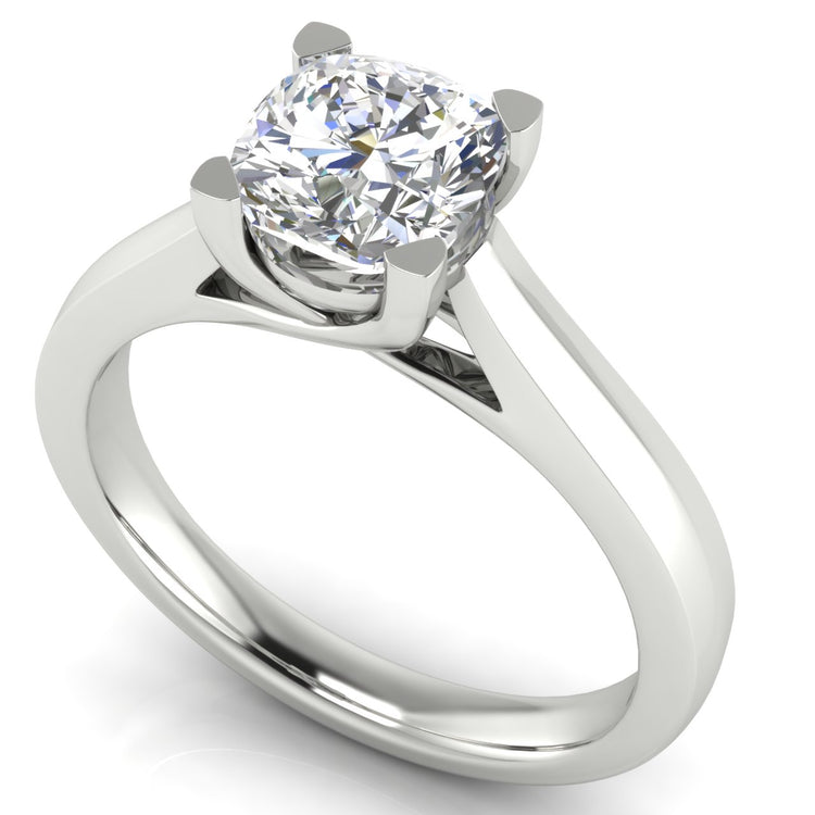 Crossover Cushion Cut Moissanite Engagement Ring