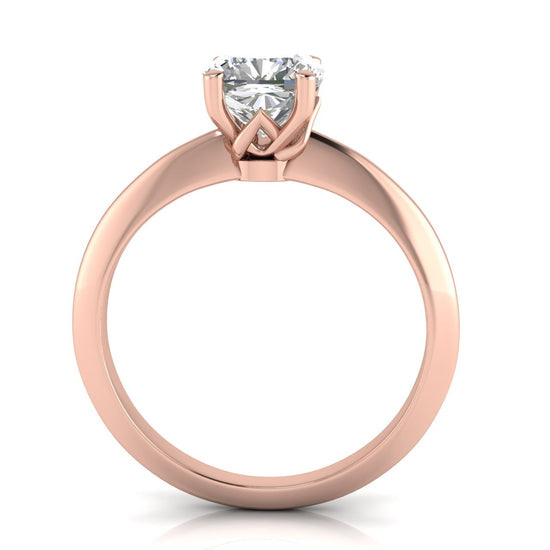 Tulip Prong Cushion Cut Lab Diamond Engagement Ring