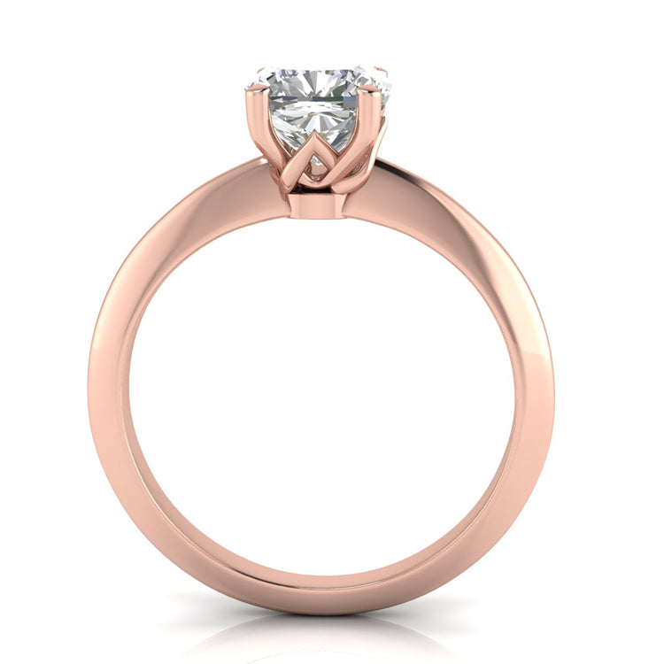 Tulip Prong Cushion Cut Lab Diamond Engagement Ring