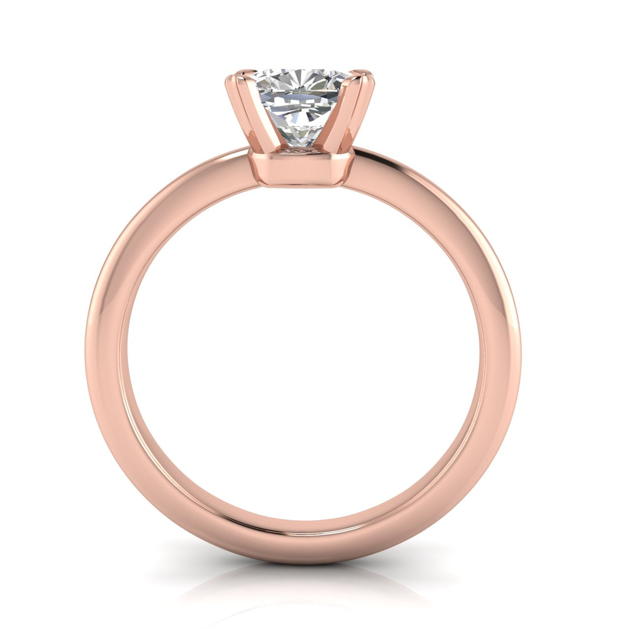 Basket Set Cushion Cut Moissanite Engagement Ring