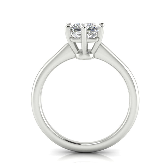 6 Prong Floating Cushion Cut Lab Diamond Engagement Ring
