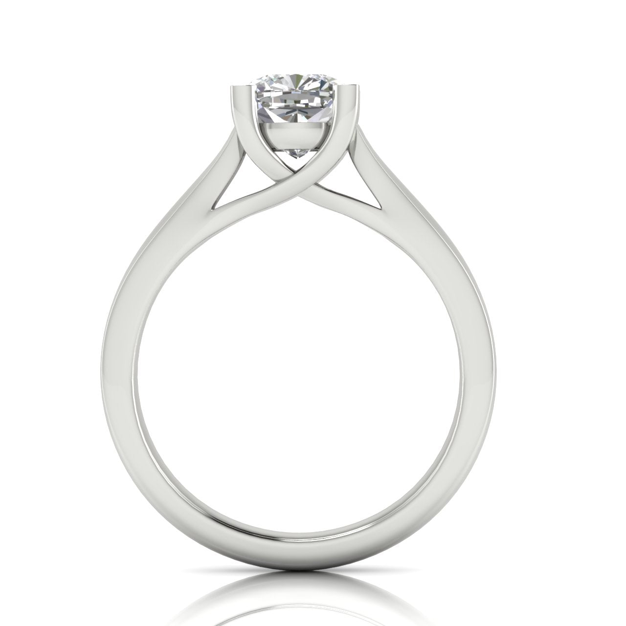 Crossover Cushion Cut Moissanite Engagement Ring
