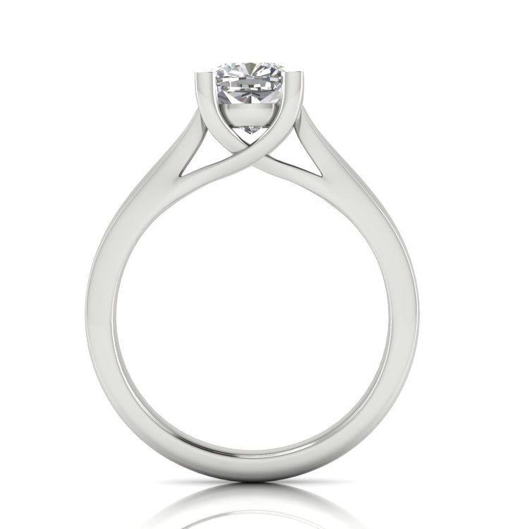 Crossover Cushion Cut Moissanite Engagement Ring