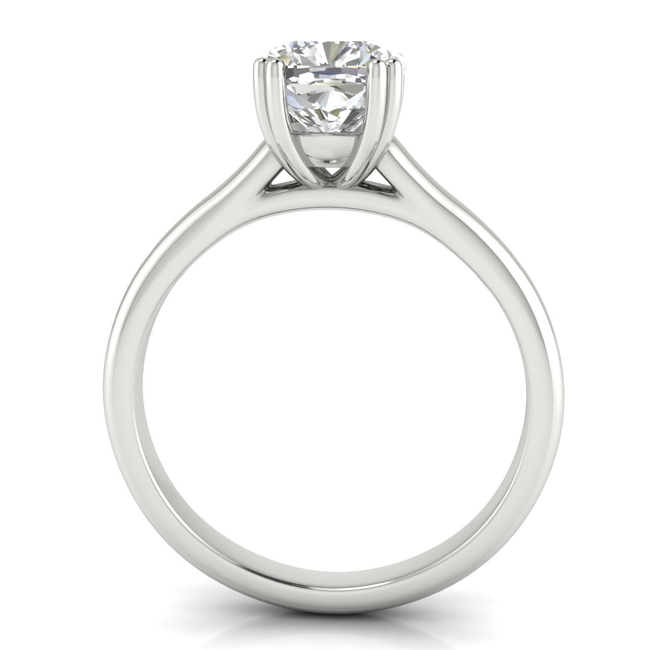 Double Prong Cushion Cut Moissanite Engagement Ring