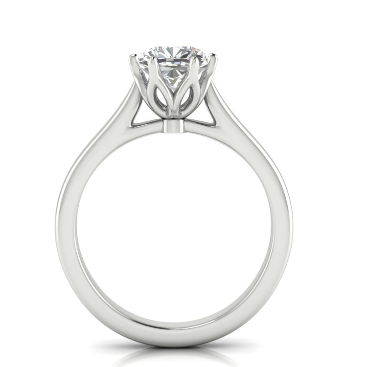 Floral Cushion Cut Lab Diamond Engagement Ring