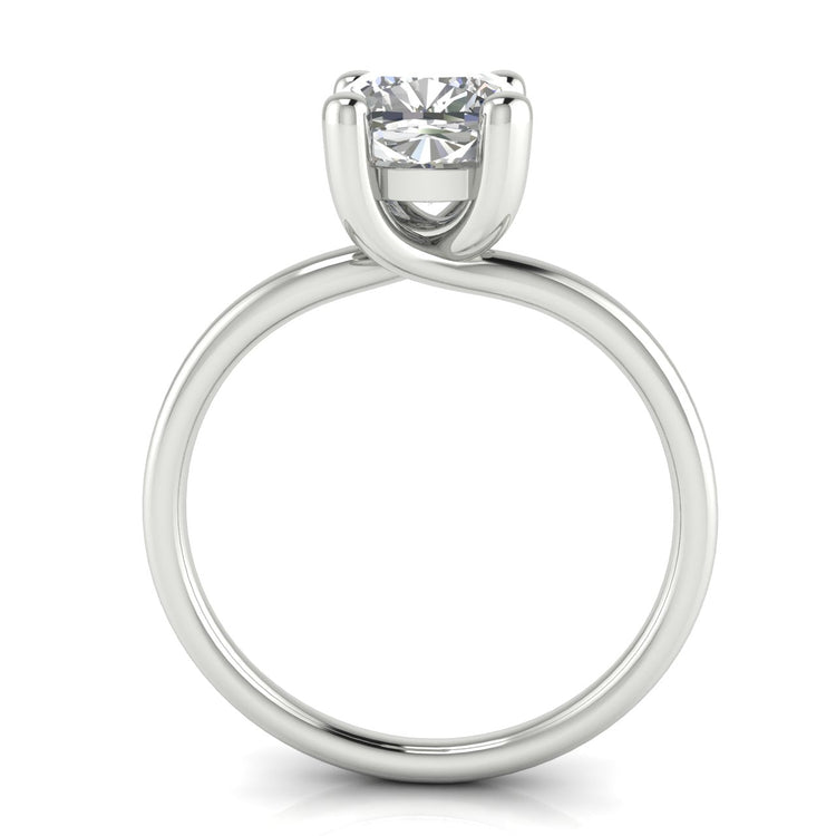 Classic Crossover Cushion Cut Lab Diamond Engagement Ring