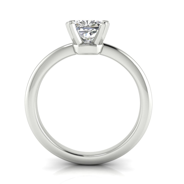 Basket Set Cushion Cut Moissanite Engagement Ring