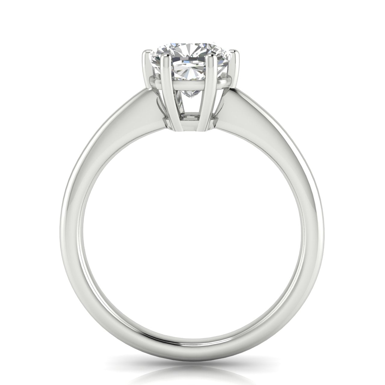 6 Prong Donut Cushion Cut Moissanite Engagement Ring