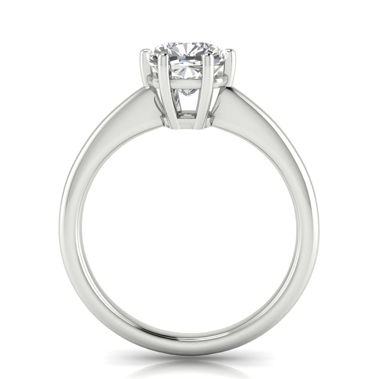 6 Prong Donut Cushion Cut Moissanite Engagement Ring