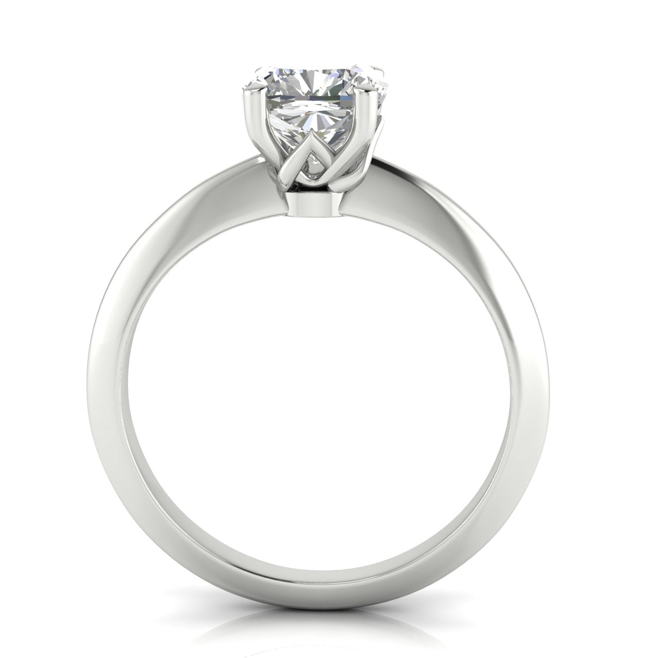 Tulip Prong Cushion Cut Lab Diamond Engagement Ring