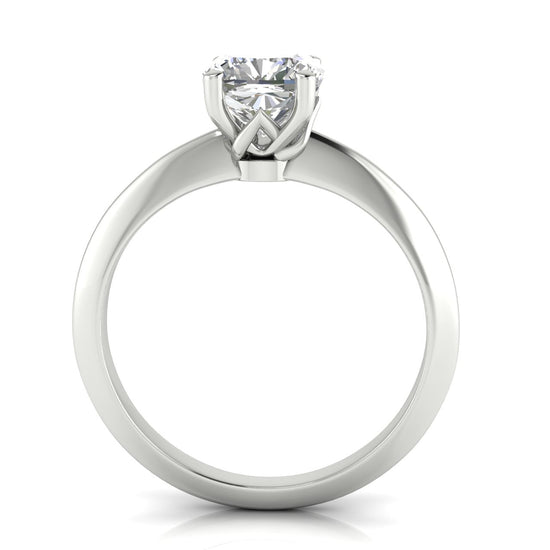 Tulip Prong Cushion Cut Lab Diamond Engagement Ring