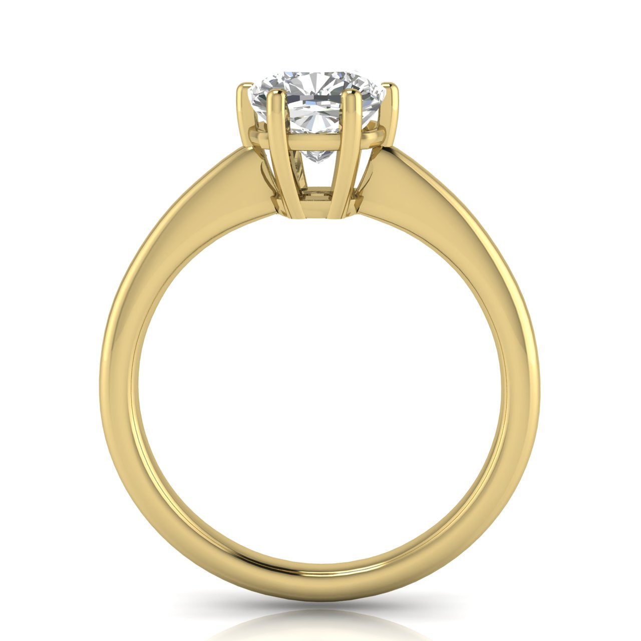 6 Prong Donut Cushion Cut Moissanite Engagement Ring