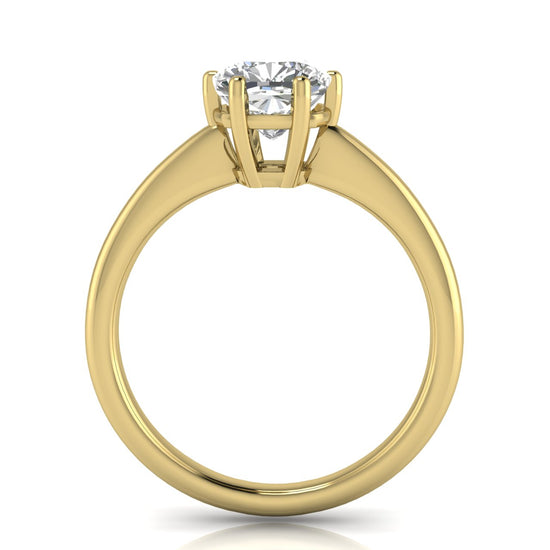 6 Prong Donut Cushion Cut Moissanite Engagement Ring