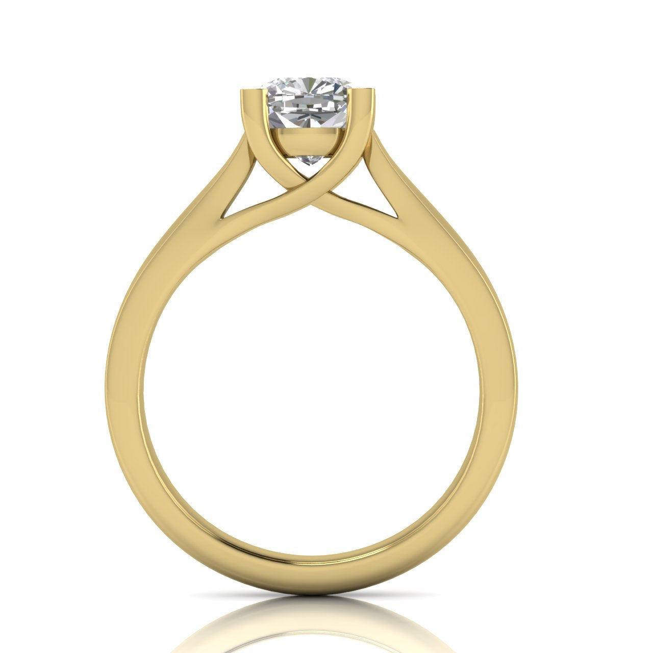 Crossover Cushion Cut Moissanite Engagement Ring