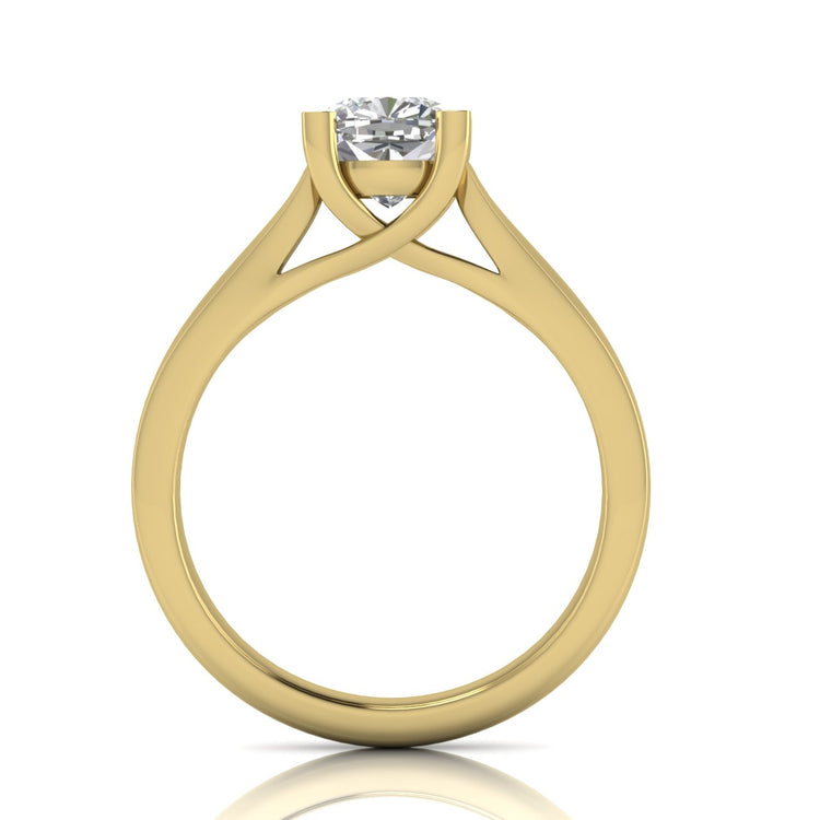 Crossover Cushion Cut Moissanite Engagement Ring