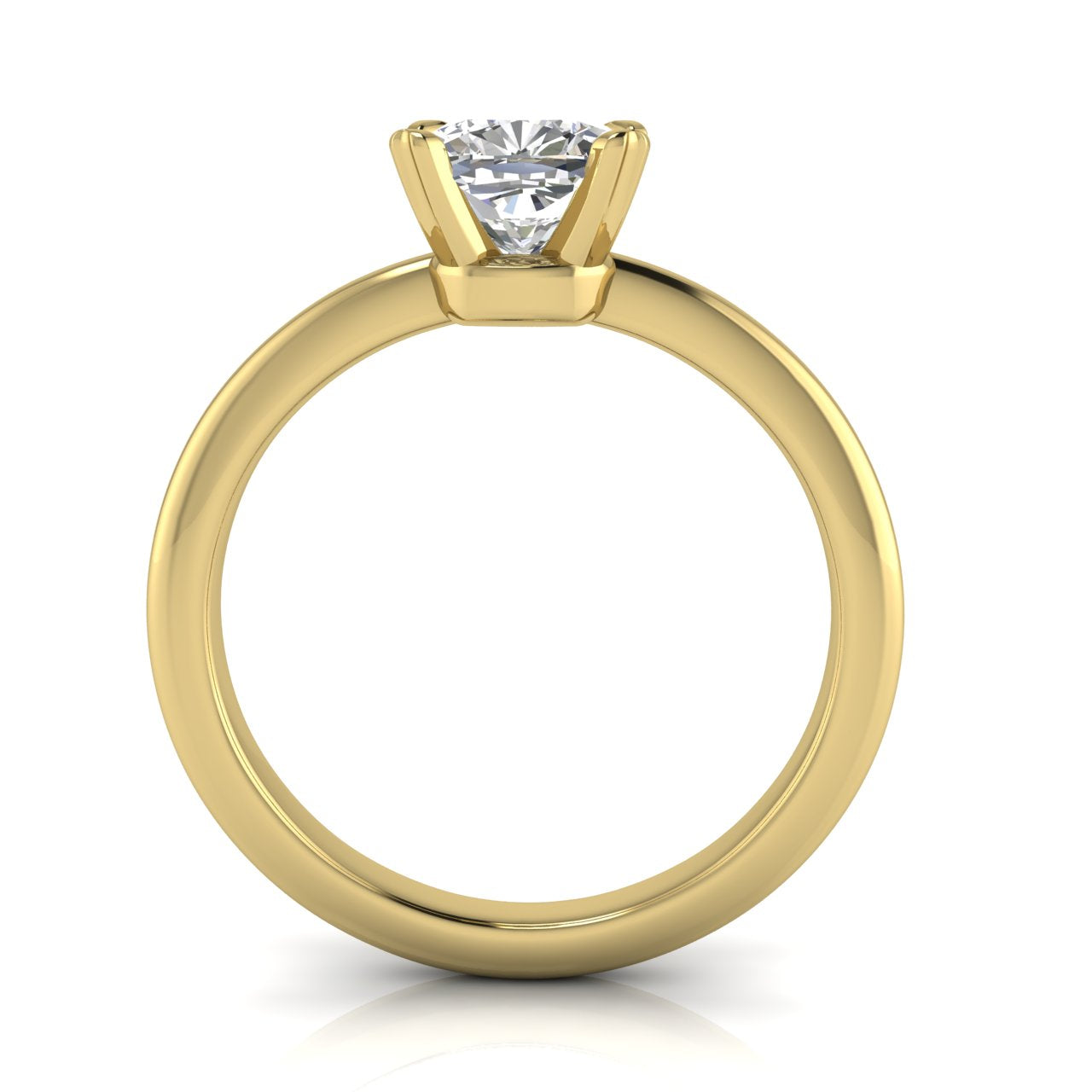 Basket Set Cushion Cut Moissanite Engagement Ring
