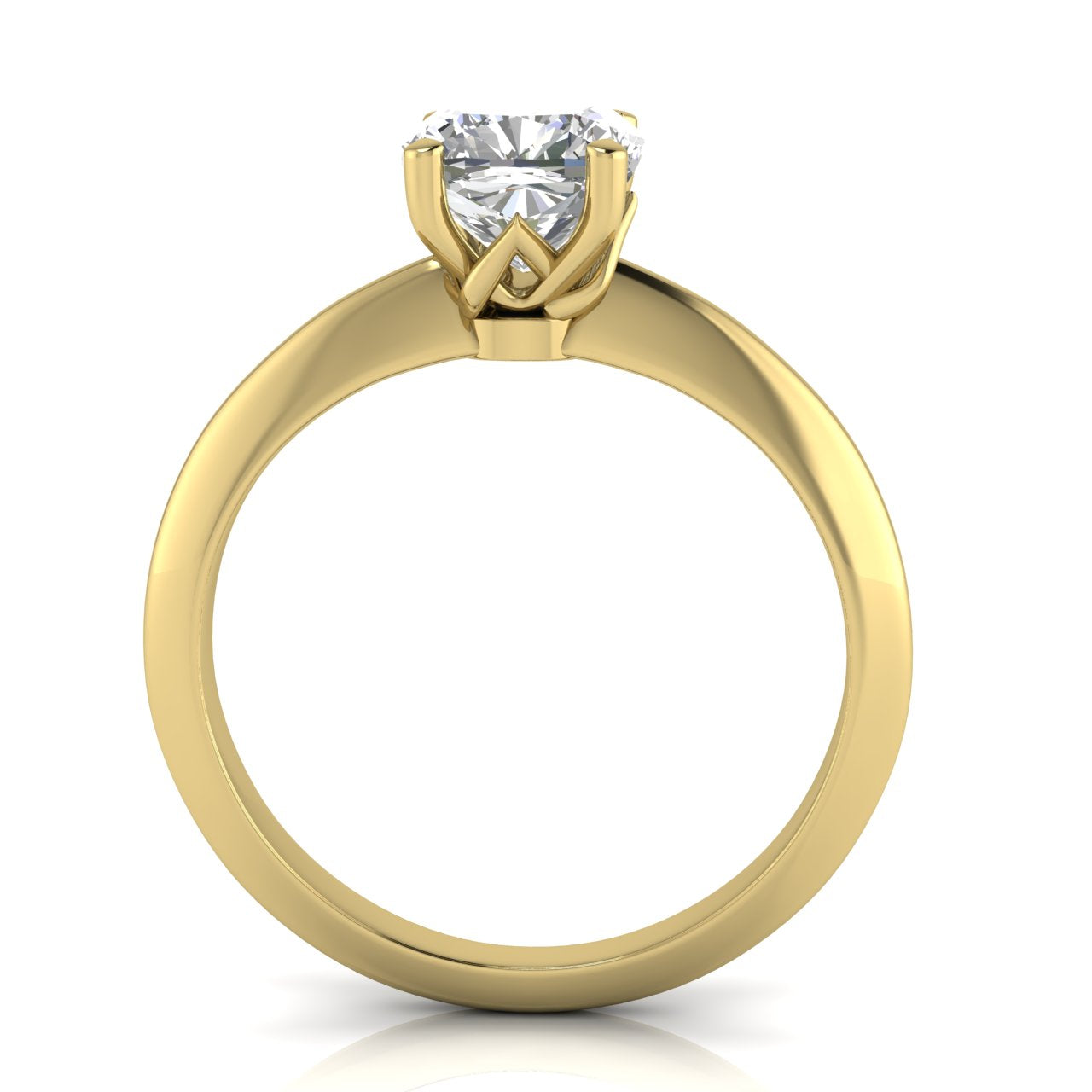 Tulip Prong Cushion Cut Lab Diamond Engagement Ring
