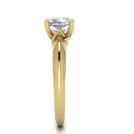 Tulip Prong Cushion Cut Lab Diamond Engagement Ring