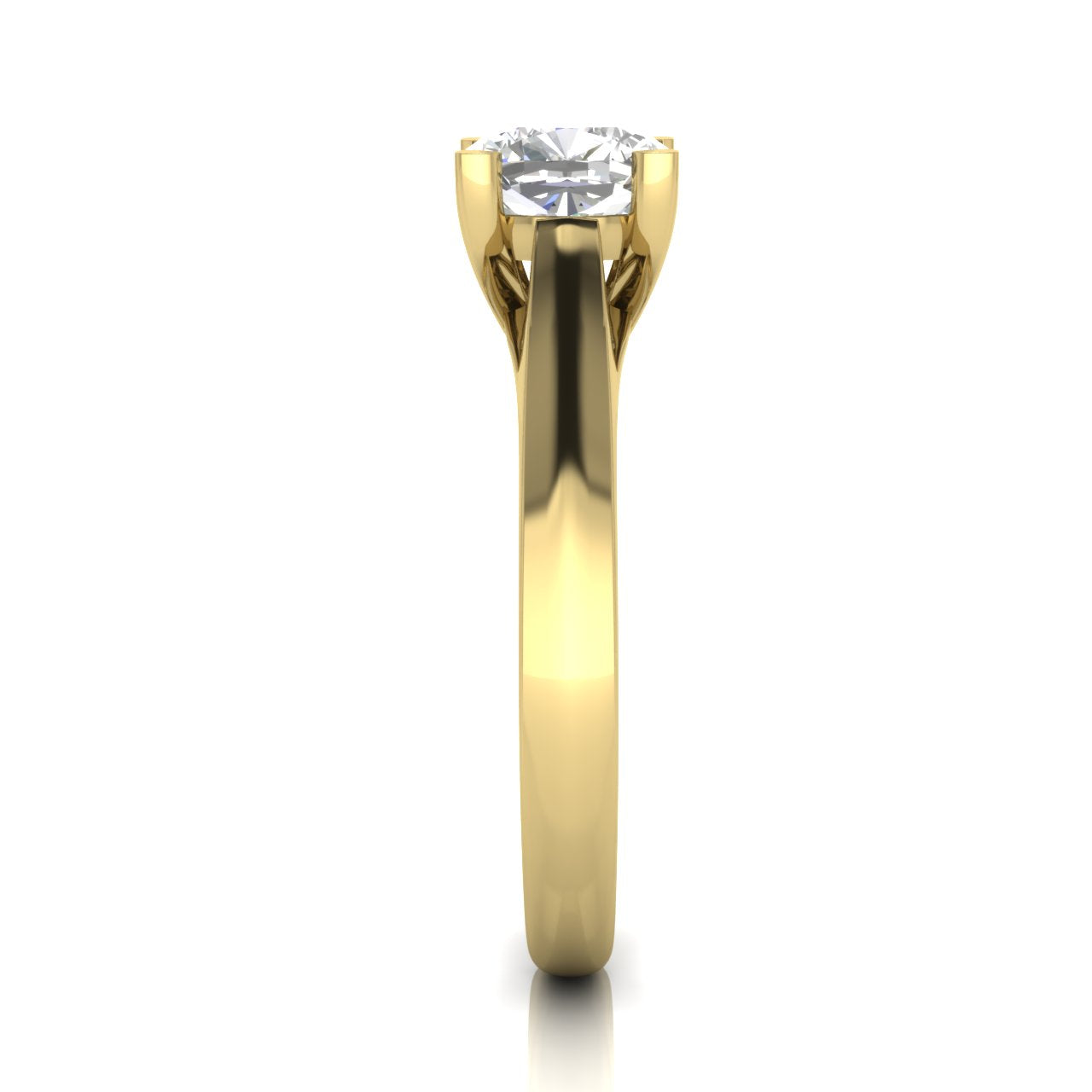 Crossover Cushion Cut Moissanite Engagement Ring