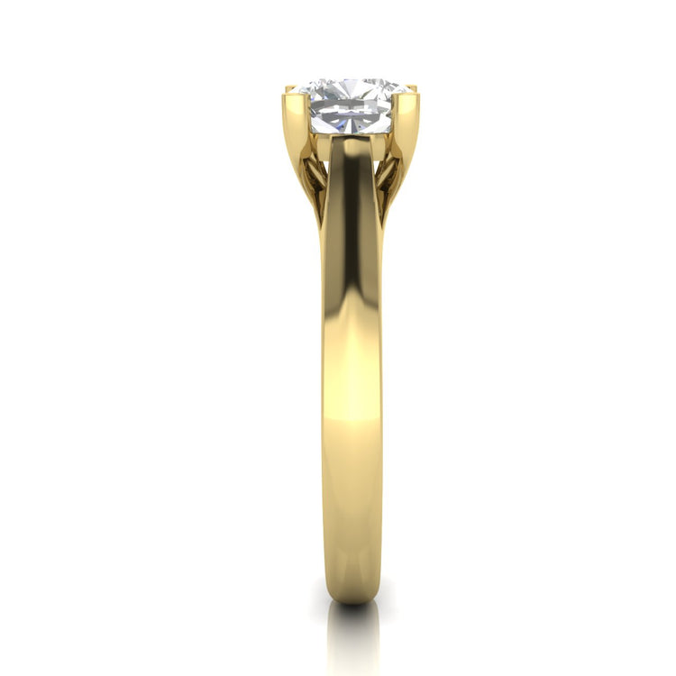 Crossover Cushion Cut Moissanite Engagement Ring