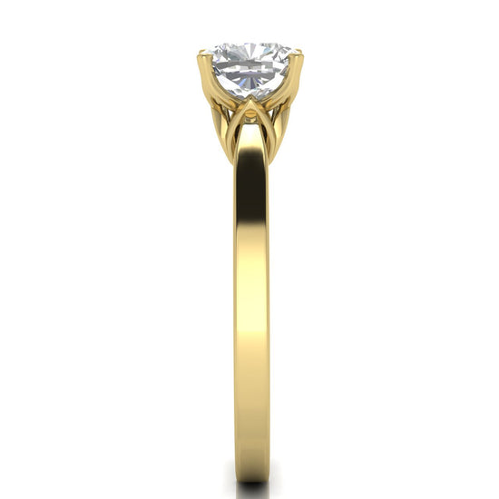 Tulip Basket Cushion Cut Moissanite Engagement Ring