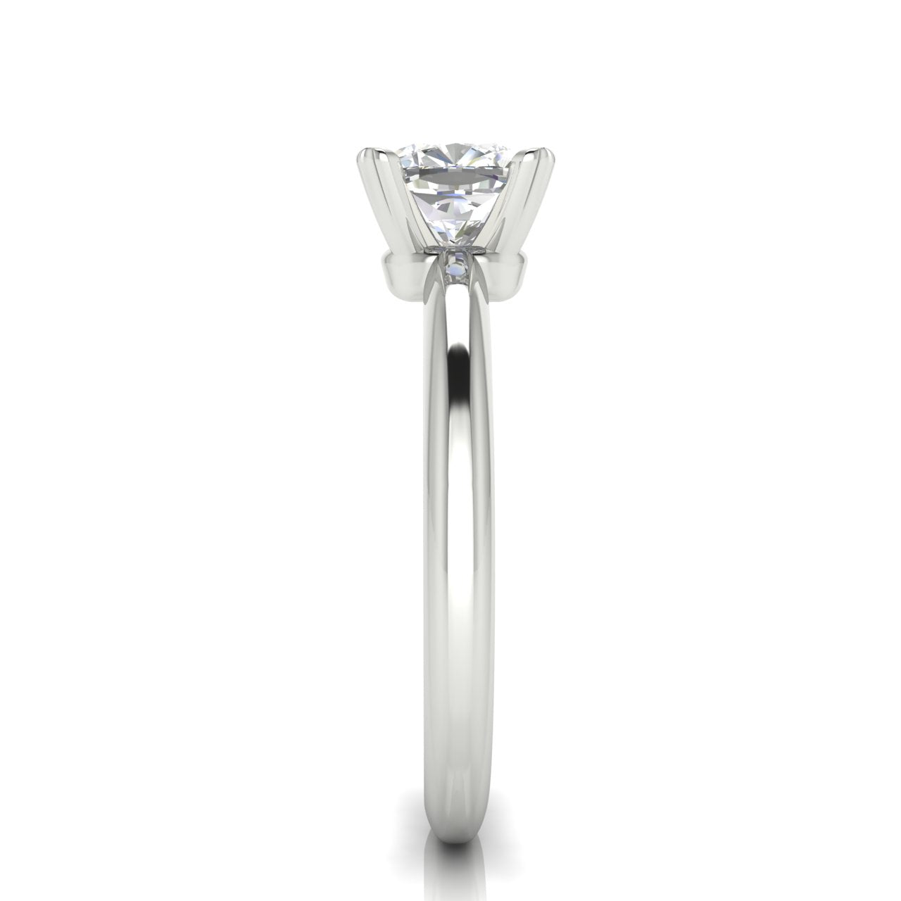Basket Set Cushion Cut Moissanite Engagement Ring